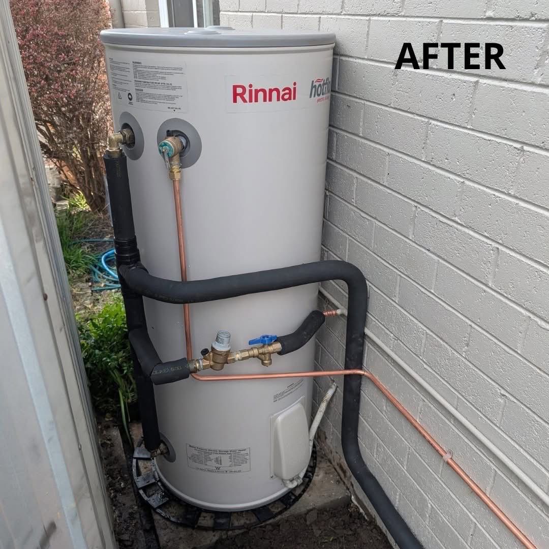 New Rinnai electric hot water system installed – after
